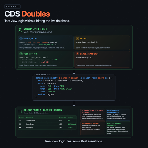 CDS Test Doubles in ABAP infographic
